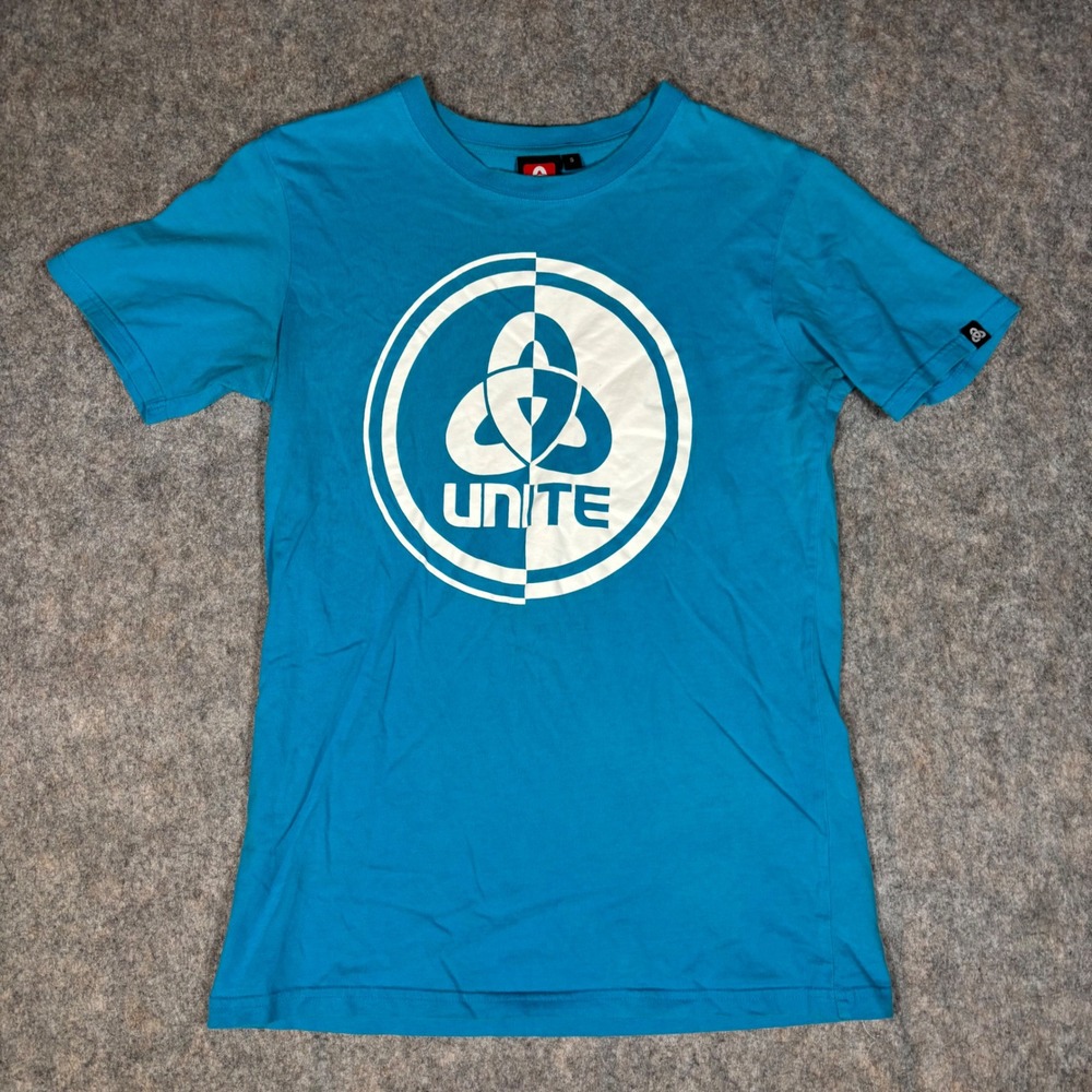 Unite Bodyboarding Graphic Tee Mens S Turquoise Blue‎ Streetwear Cotton Shirt